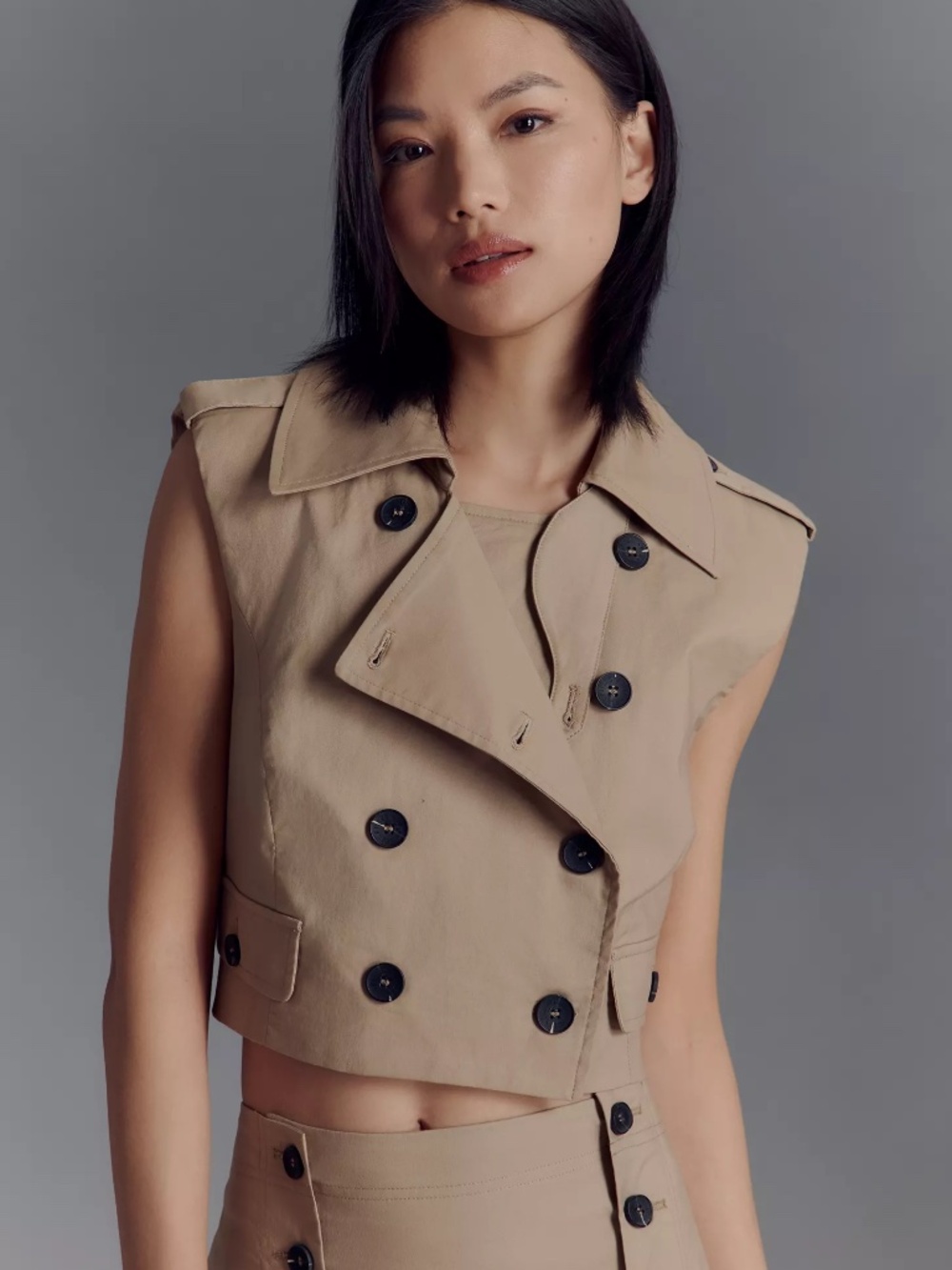 Anthropologie Avec Les Filles Crop Trench Vest